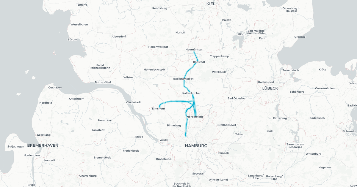 Liniennetz von AKN Eisenbahn AG