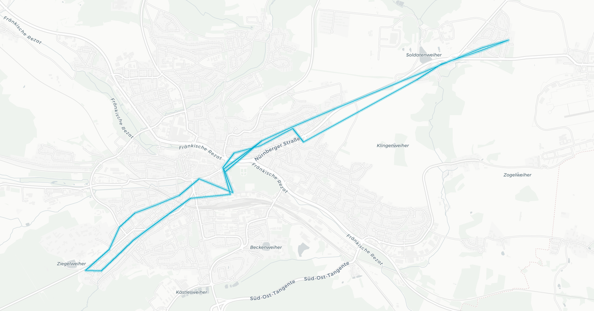 Liniennetz von Ansbacher Bäder und Verkehrs GmbH