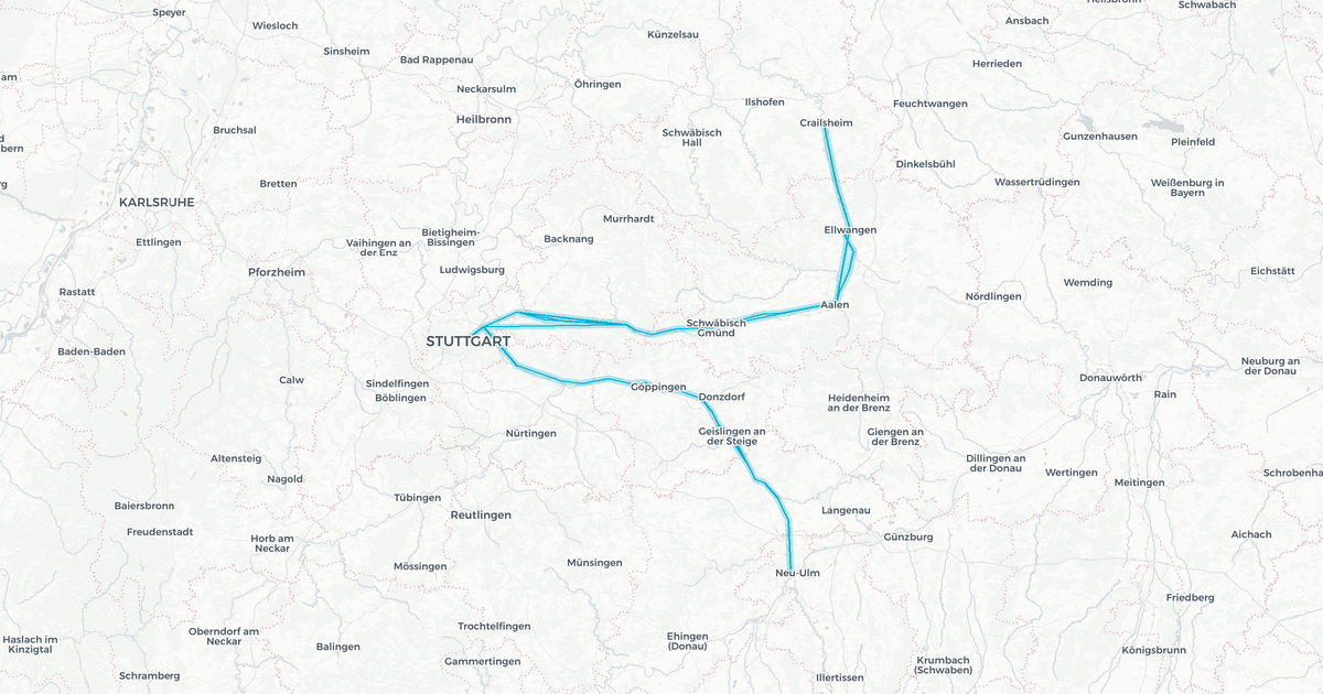 Liniennetz von Arverio Baden-Württemberg GmbH