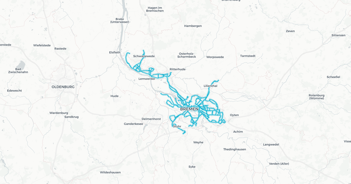 Liniennetz von Bremer Straßenbahn AG