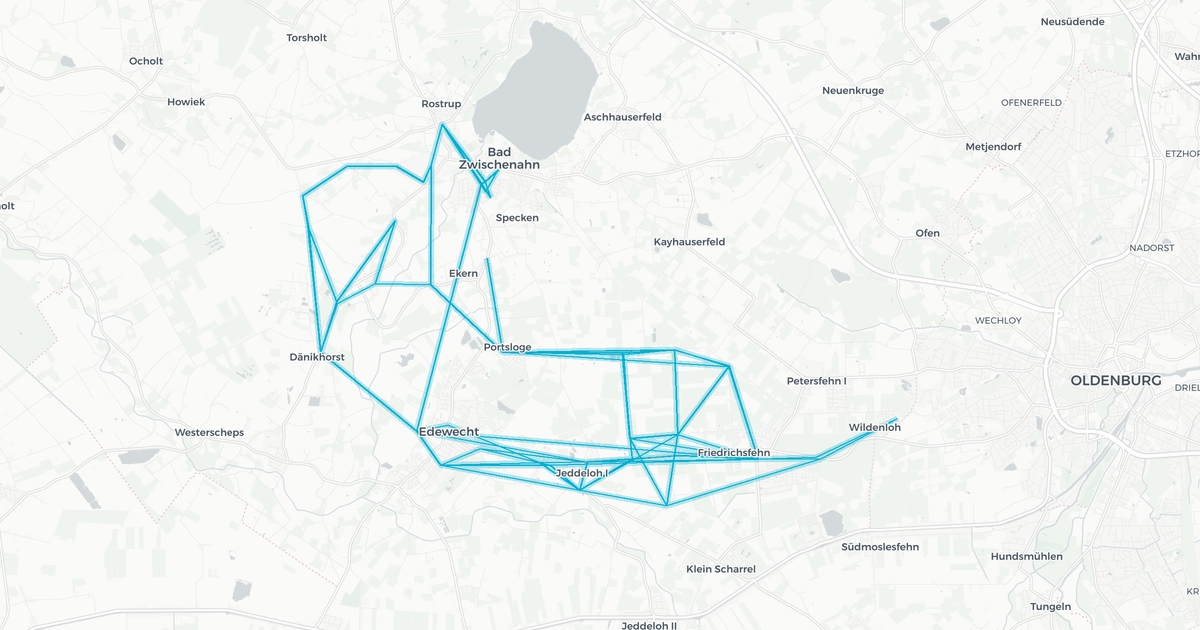 Liniennetz von Bruns Reisen GmbH Bad Zwischenahn