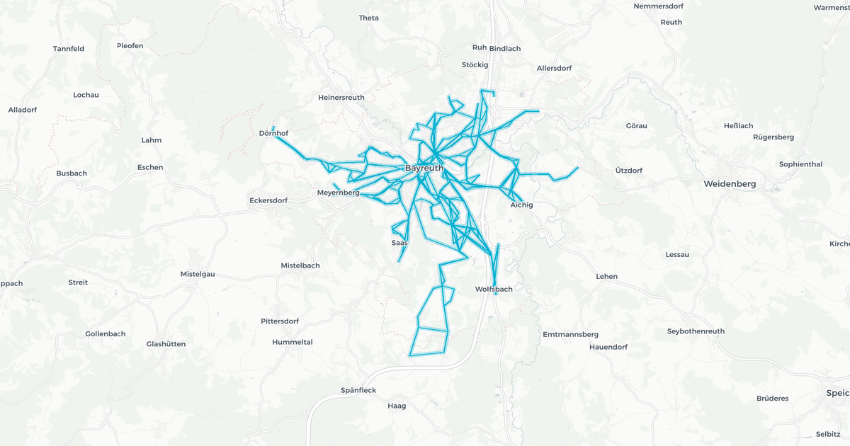 Liniennetz von Bus Bayreuth