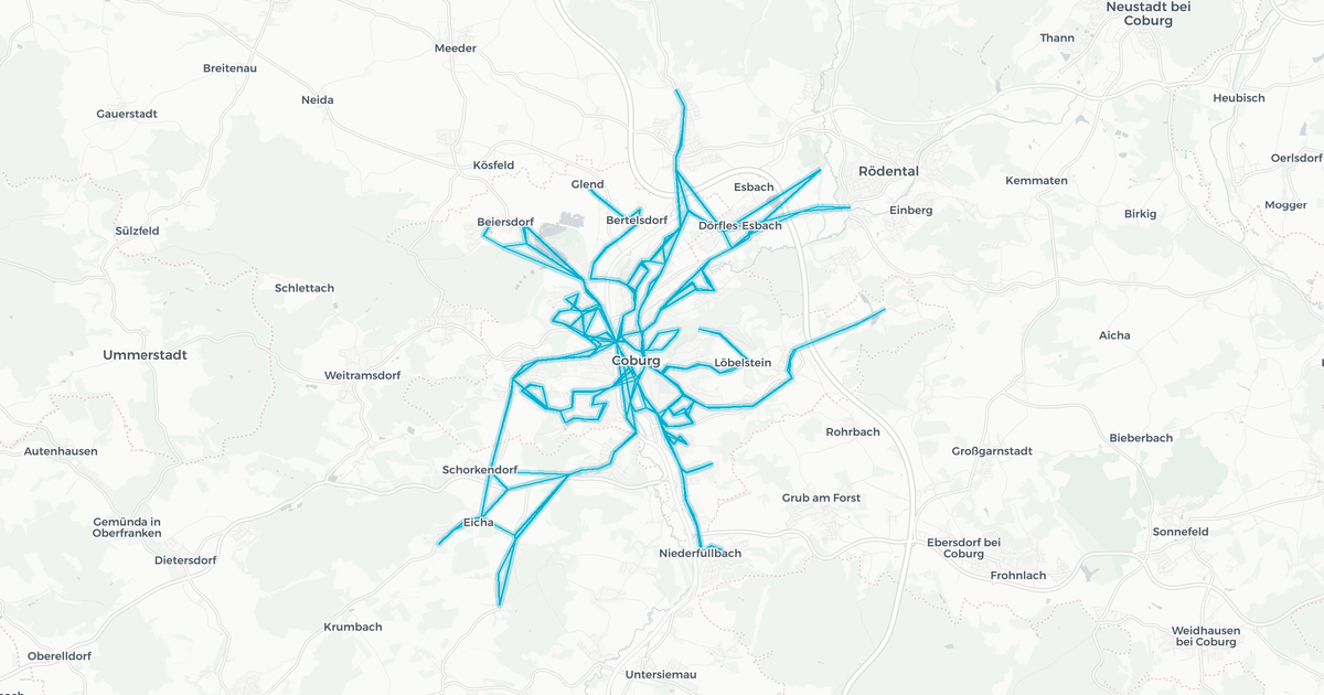 Liniennetz von Bus Coburg