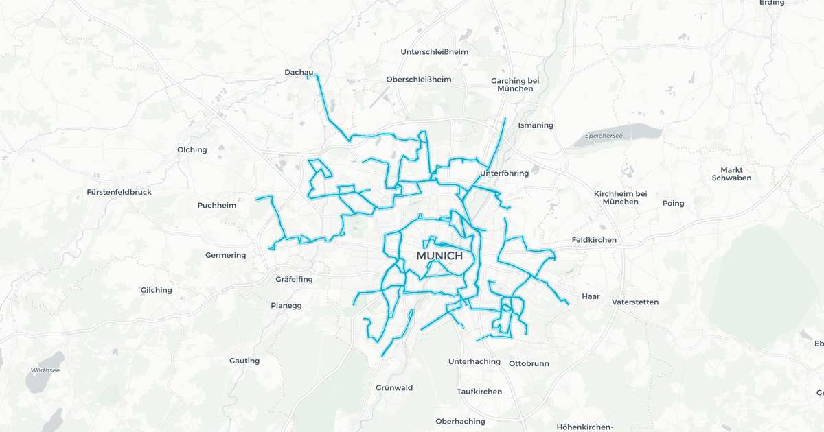 Liniennetz von Bus München