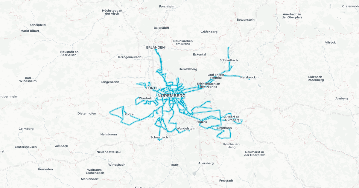 Liniennetz von Bus Nürnberg