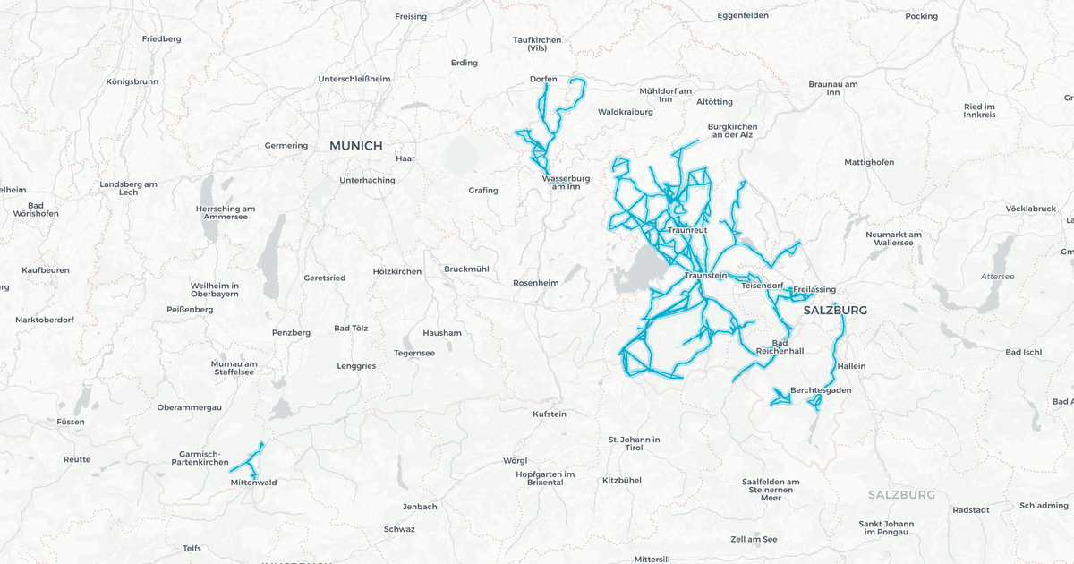 Liniennetz von Bus RV Oberbayern