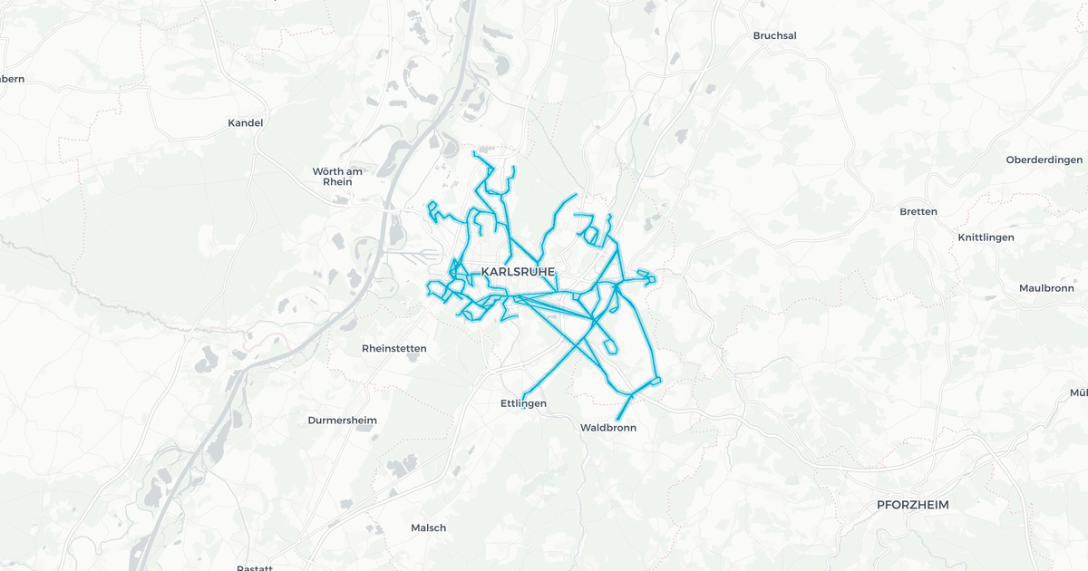 Liniennetz von Bus VBK