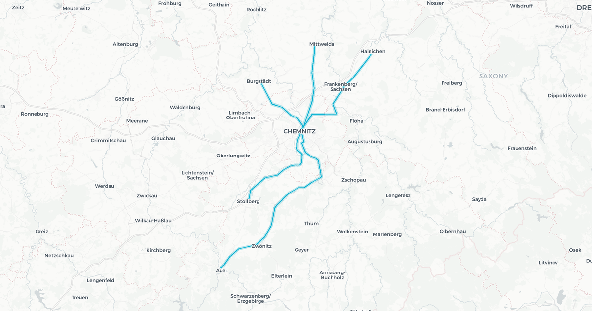 Liniennetz von Chemnitzer Modell