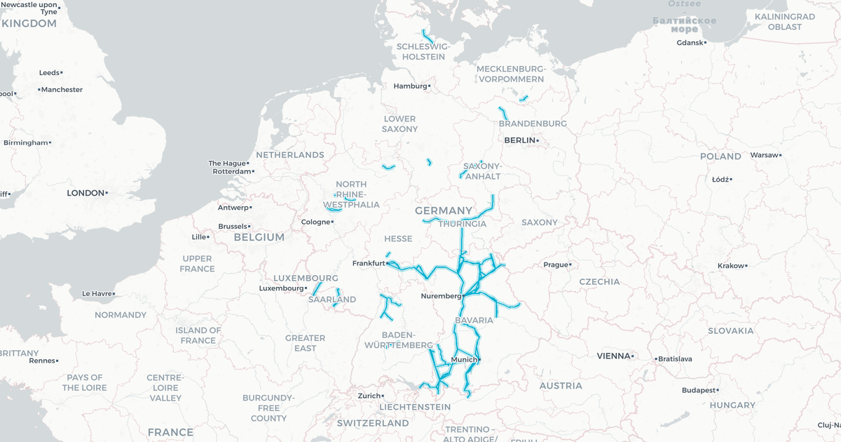 Liniennetz von DB Regio AG Bayern
