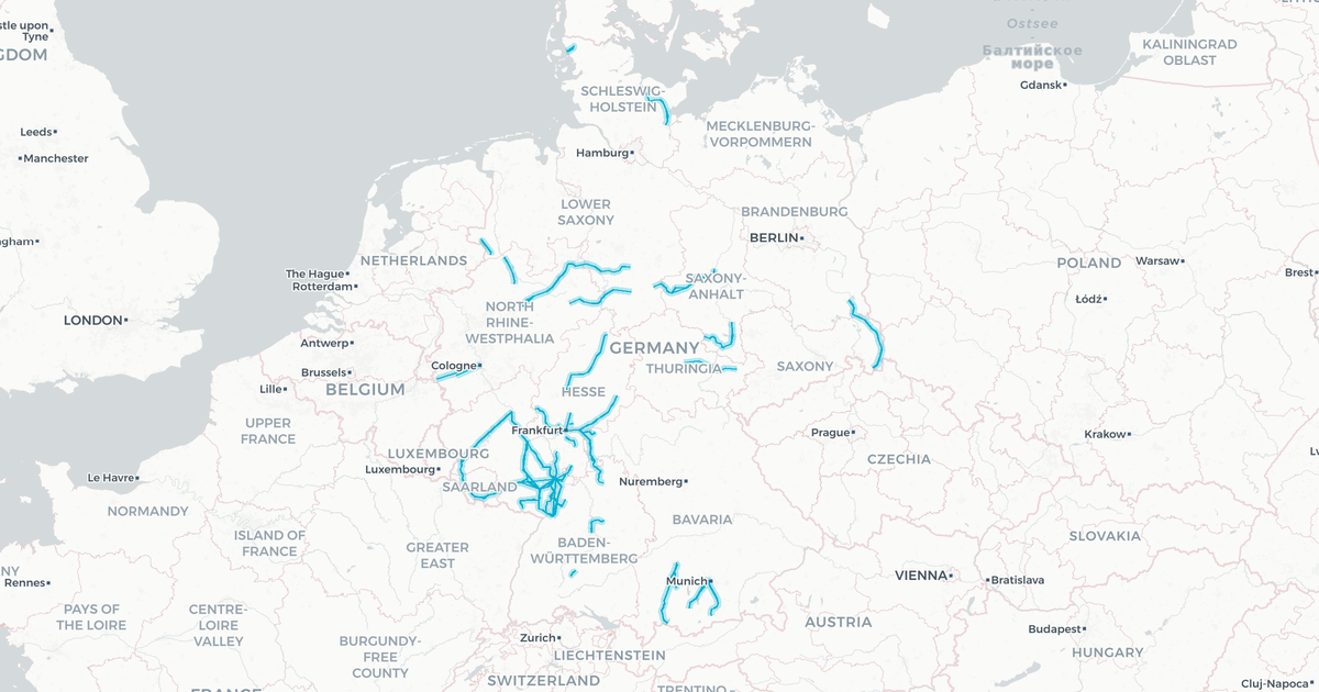 Liniennetz von DB Regio AG Mitte