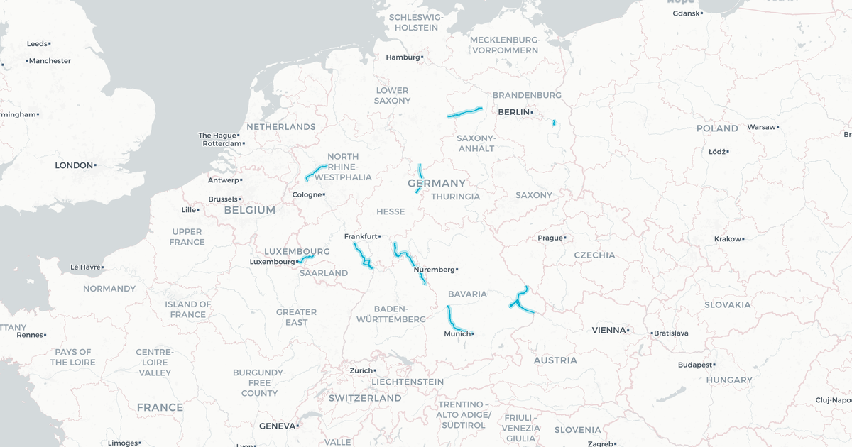 Liniennetz von DB Regio AG Mitte Region Südwest