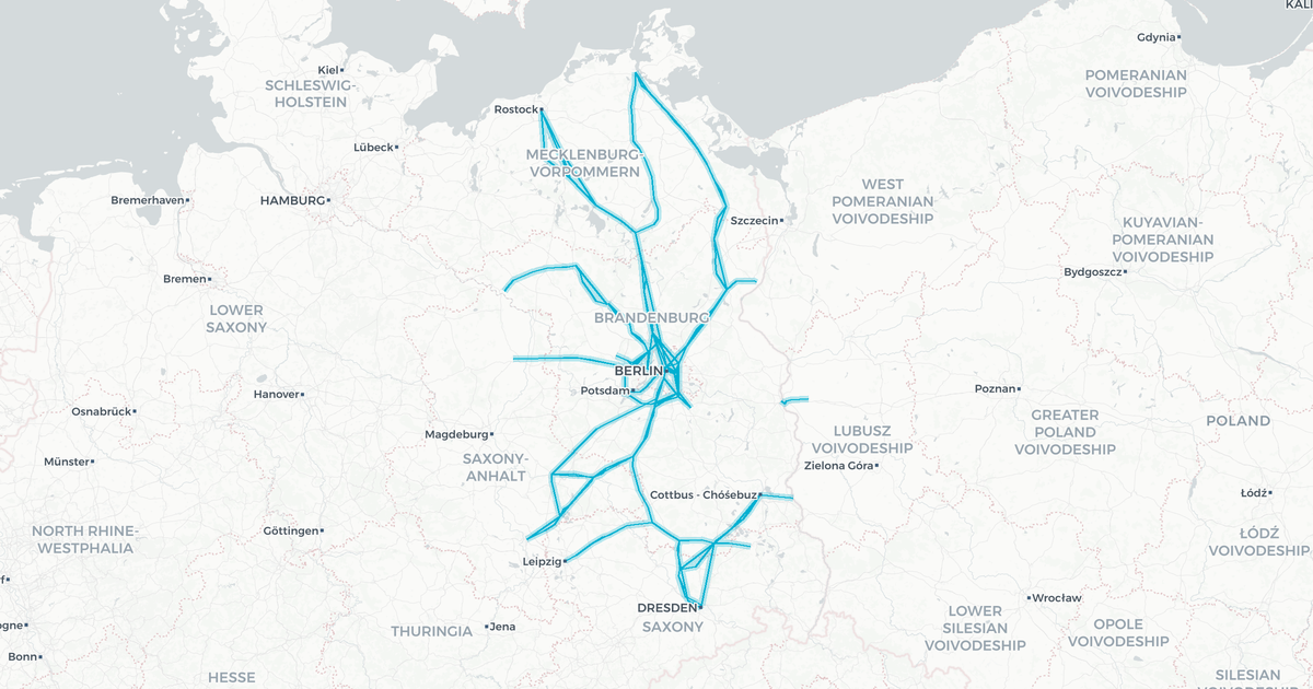 Liniennetz von DB Regio AG Nordost