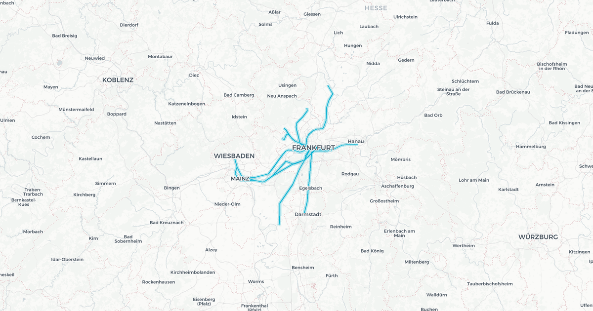 Liniennetz von DB Regio AG S-Bahn Rhein-Main