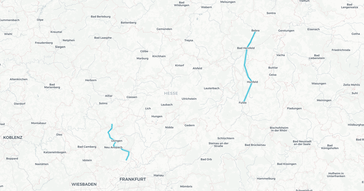 Liniennetz von DB Regio Mitte