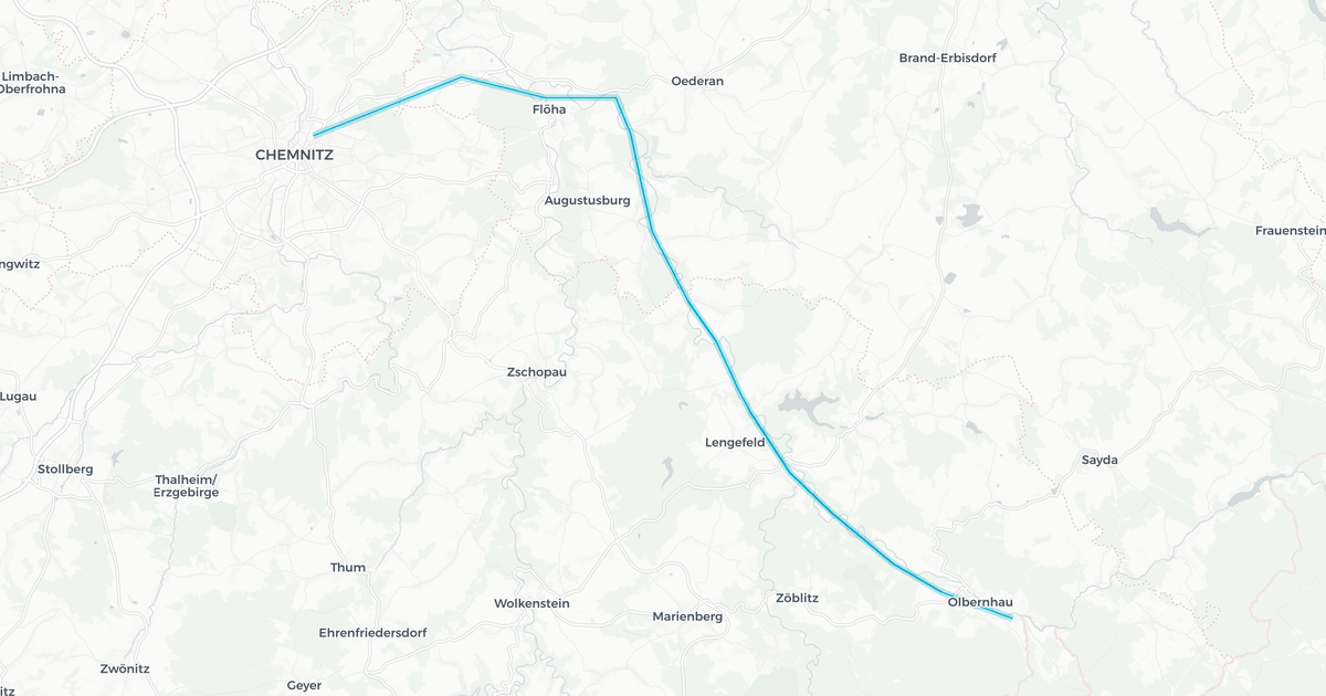 Liniennetz von DB RegioNetz Verkehrs GmbH Erzgebirgsbahn