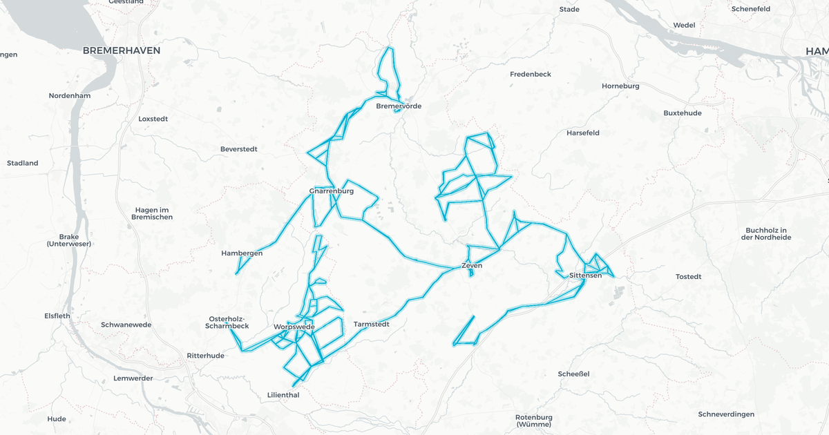 Liniennetz von Eisenbahnen und Verkehrsbetriebe Elbe-Weser GmbH