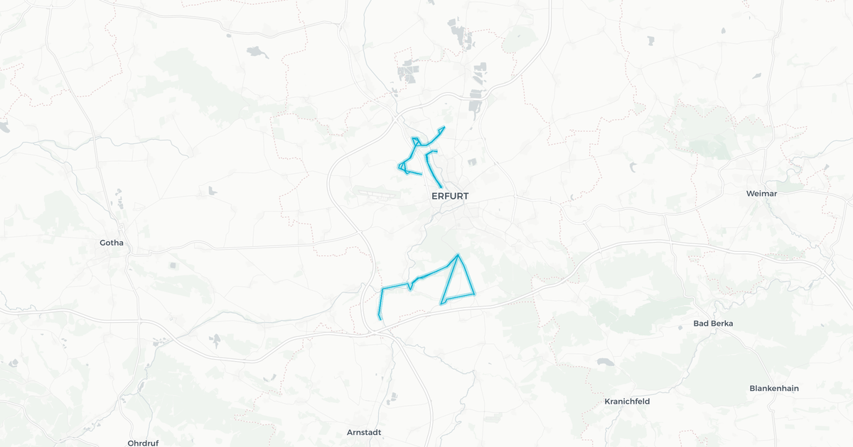 Liniennetz von Erfurter Verkehrsbetriebe AG