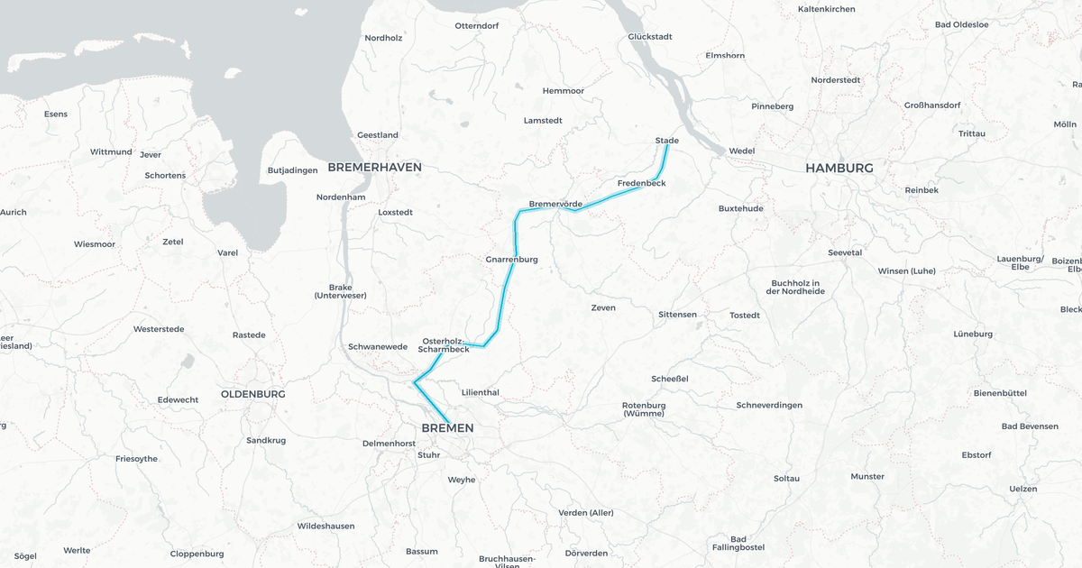 Liniennetz von EVB ELBE-WESER GmbH