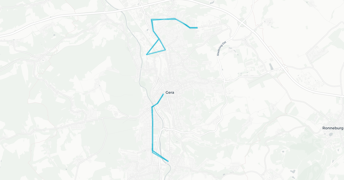 Liniennetz von GVB Verkehrs- und Betriebsgesellschaft Gera mbH