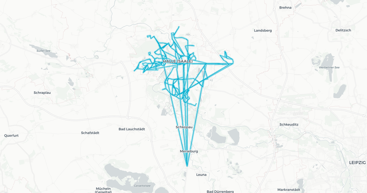 Liniennetz von Hallesche Verkehrs-AG