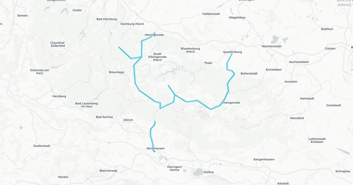 Liniennetz von Harzer Schmalspurbahn