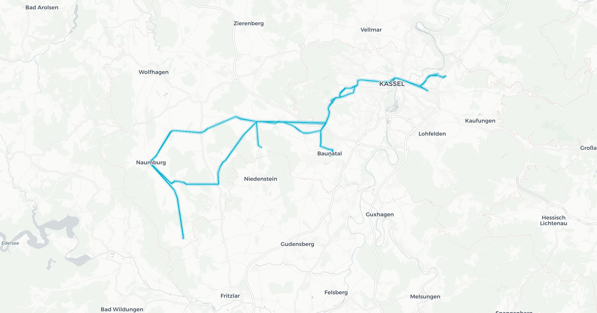 Liniennetz von HLB Hessenbus GmbH