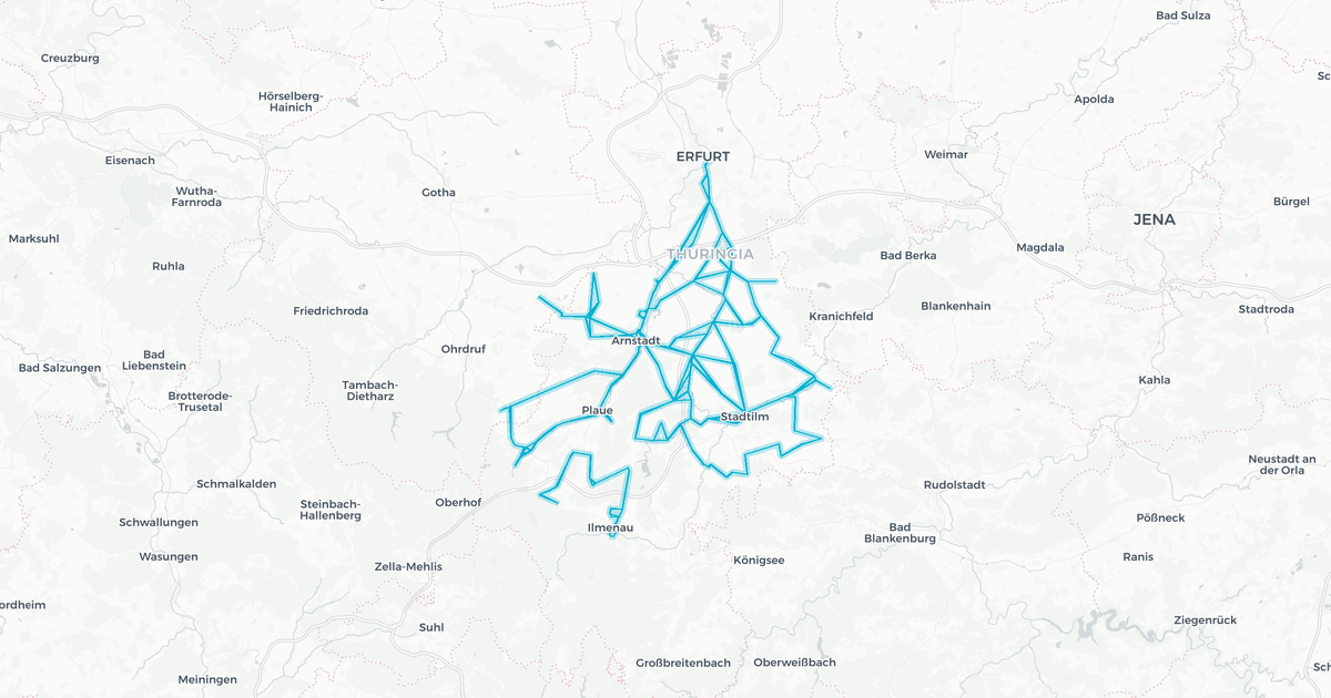 Liniennetz von Ilmenauer Omnibusverkehr