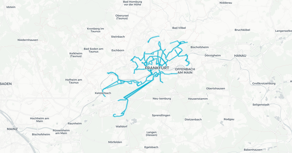Liniennetz von In-der-City-Bus