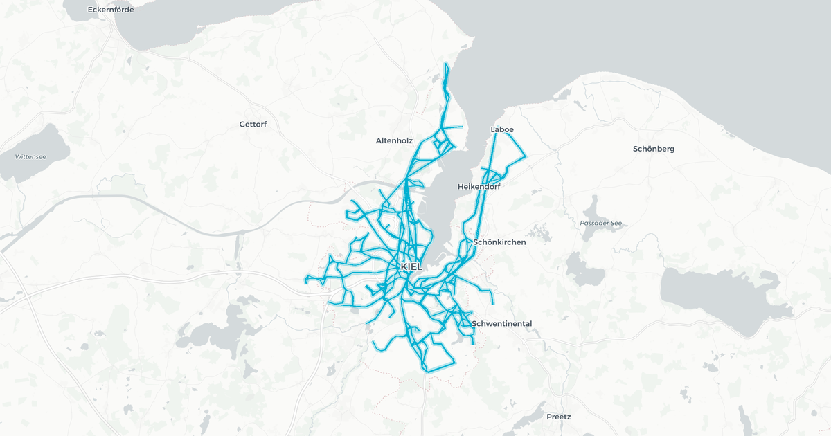Liniennetz von Kieler Verkehrsgesellschaft mbH