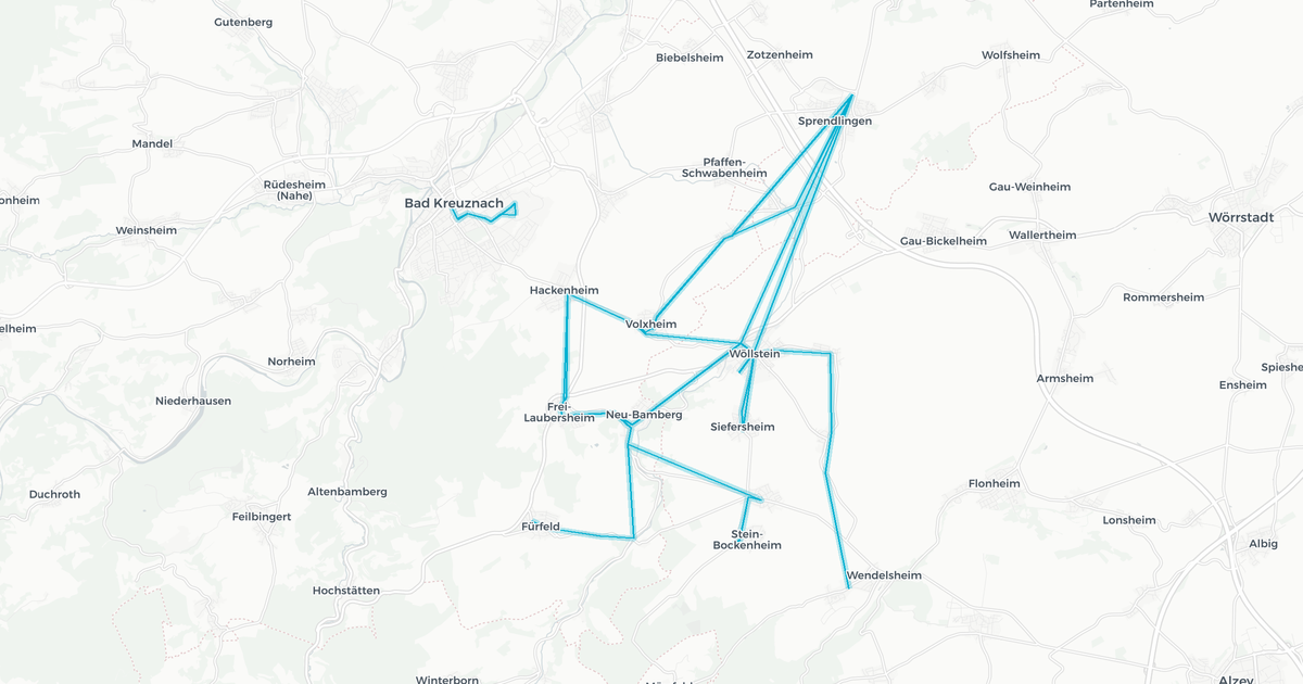 Liniennetz von Kommunalverkehr Rhein-Nahe