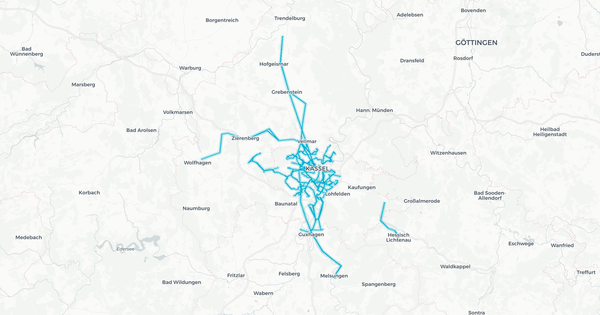 Liniennetz von KVG Bus