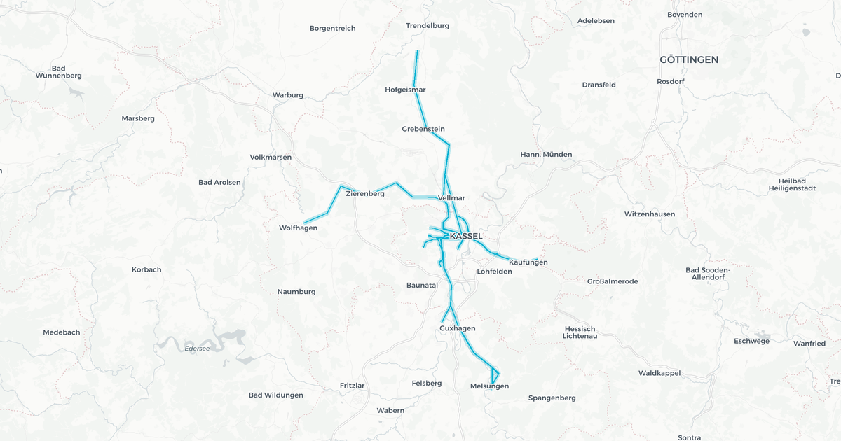 Liniennetz von KVG Tram