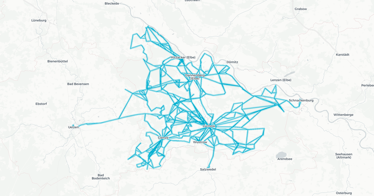 Liniennetz von Lüchow-Schmarsauer Eisenbahn