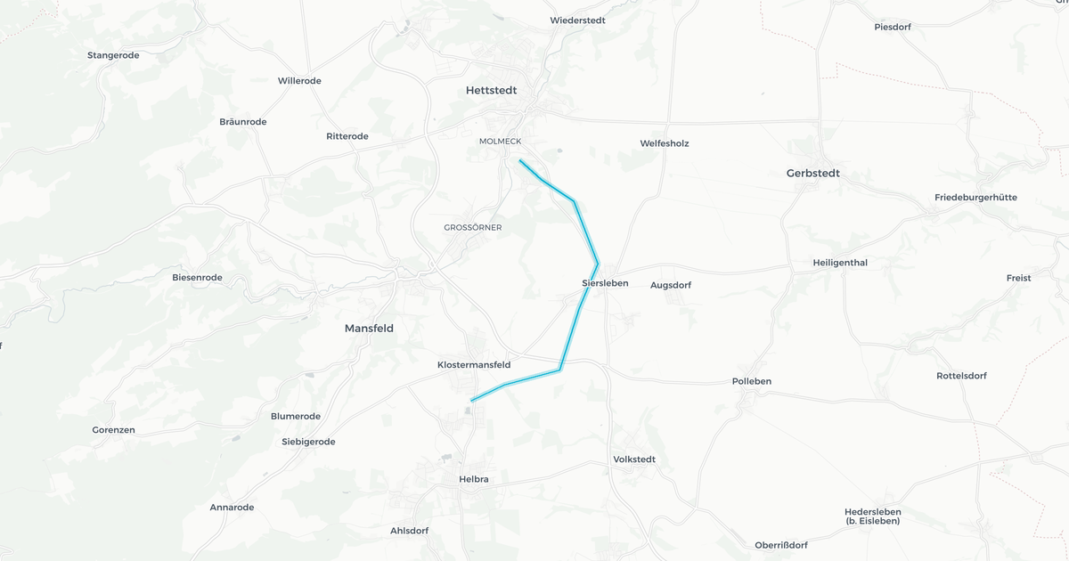 Liniennetz von Mansfelder Bergwerksbahn