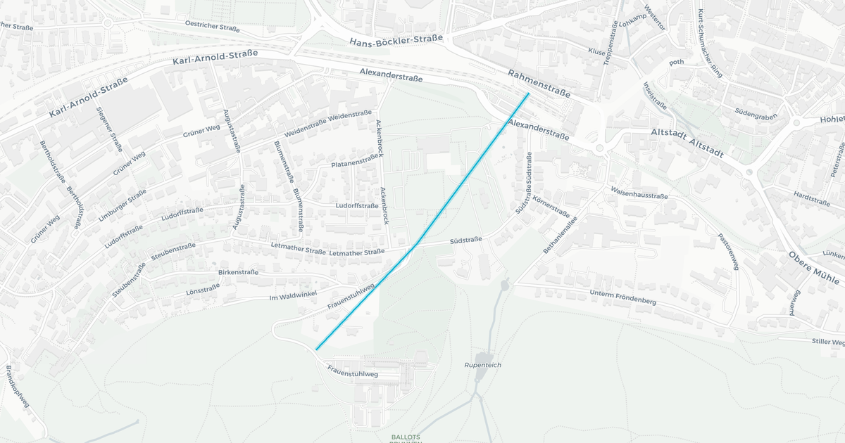 Liniennetz von MVG Shuttelverkehr FH Iserlohn