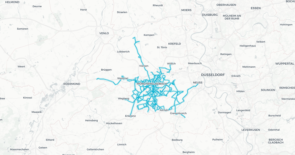 Liniennetz von NEW mobil und aktiv Moenchengladbach GmbH