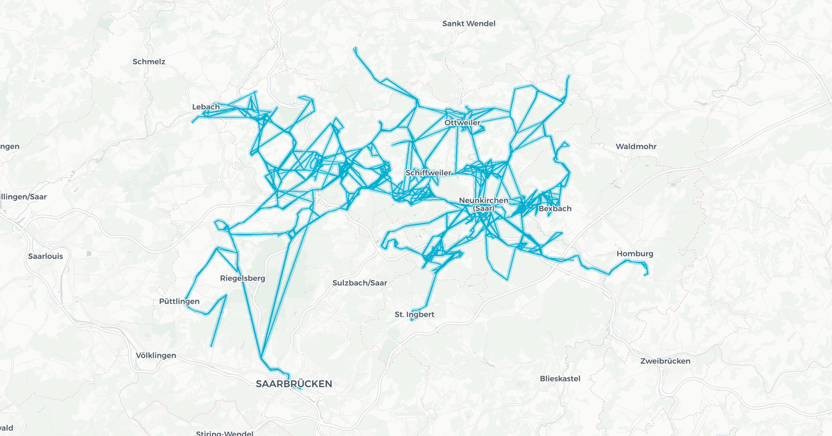 Liniennetz von NVG Neunkircher Verkehrs GmbH