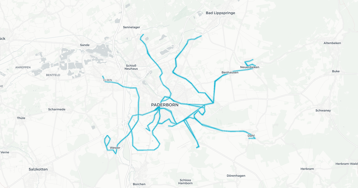 Liniennetz von Padersprinter