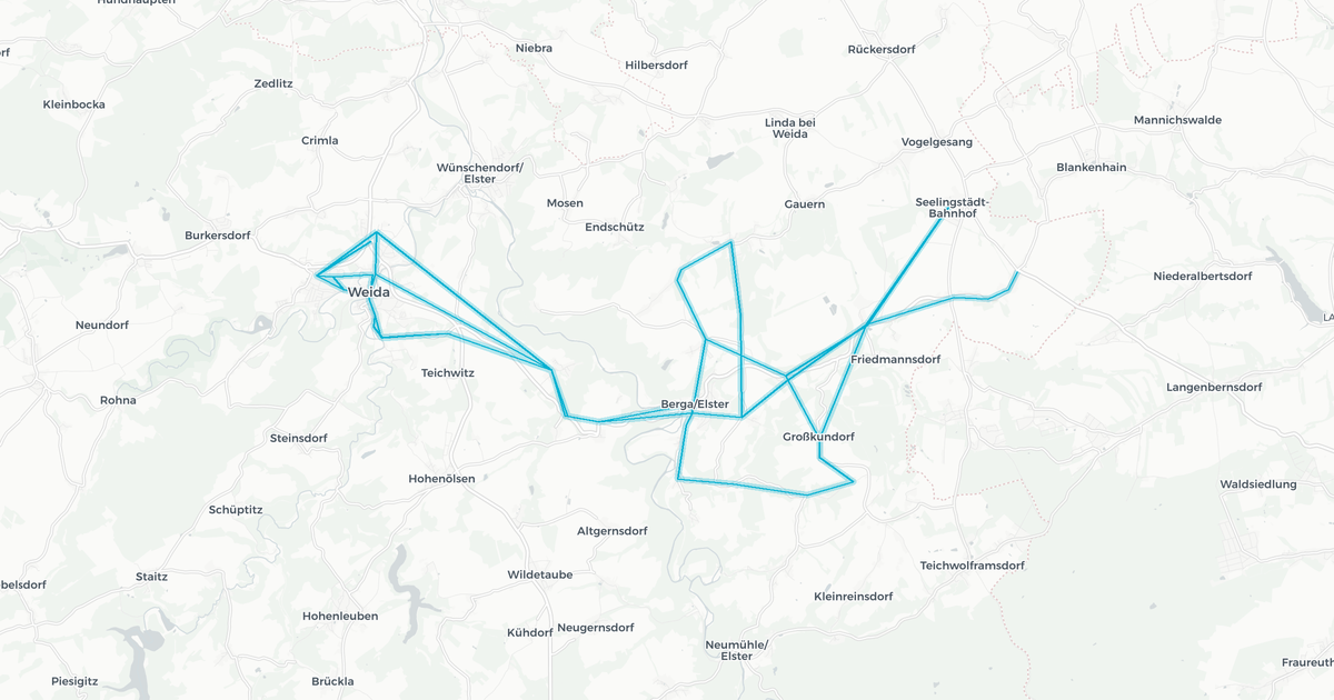 Liniennetz von Personen- und Reiseverkehrs GmbH Greiz