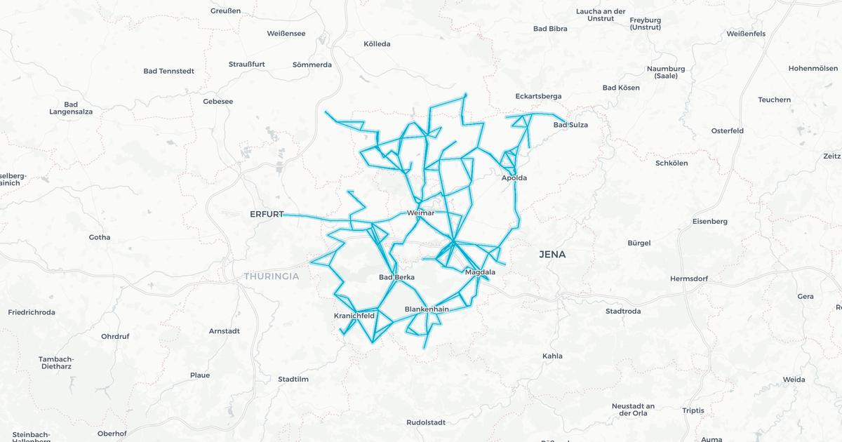 Liniennetz von Personenverkehrsgesellschaft mbH Weimarer Land