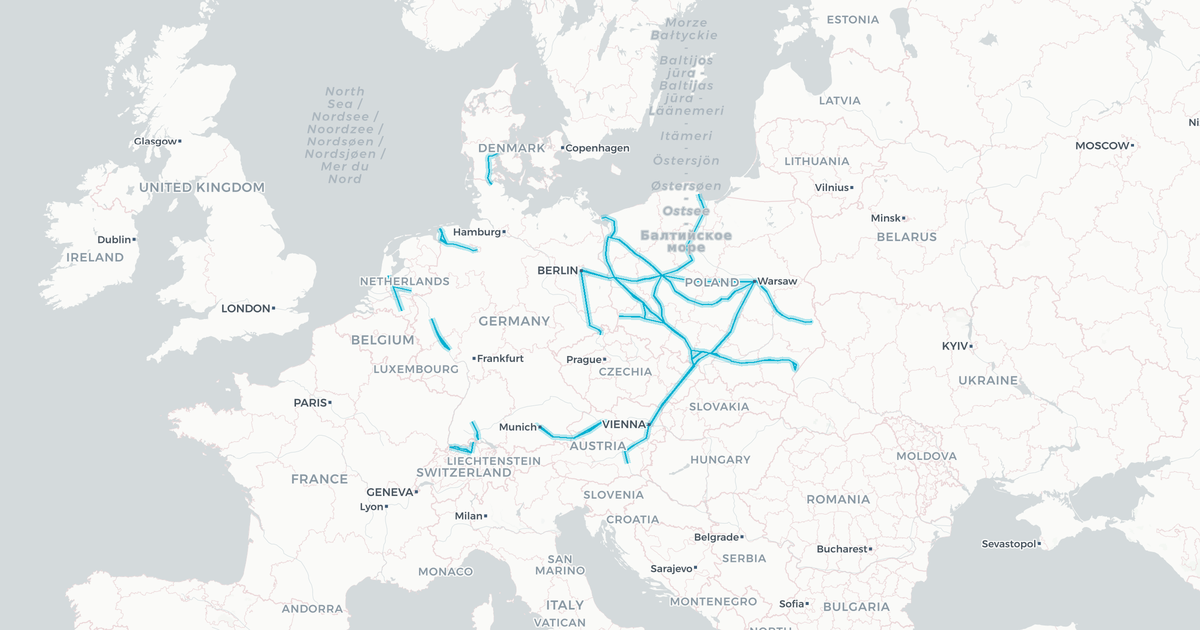 Liniennetz von PKP Intercity