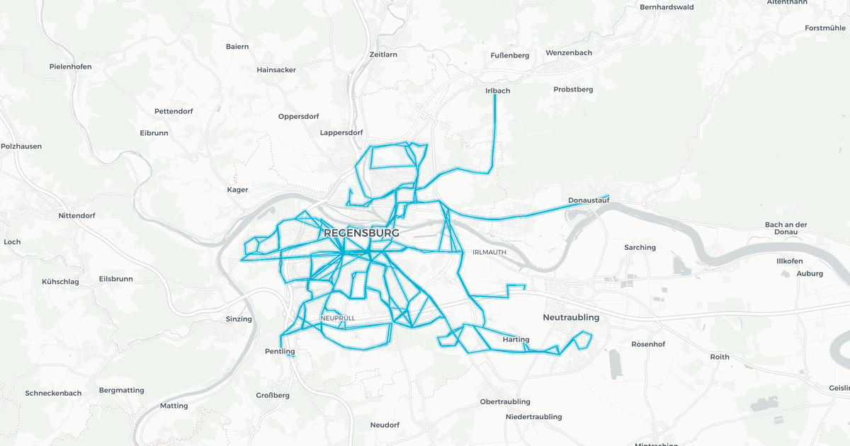 Liniennetz von Regensburger Verkehrsbetrieb