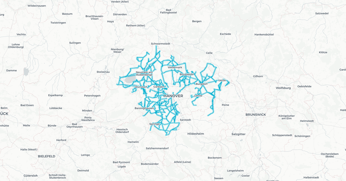 Liniennetz von RegioBus Hannover