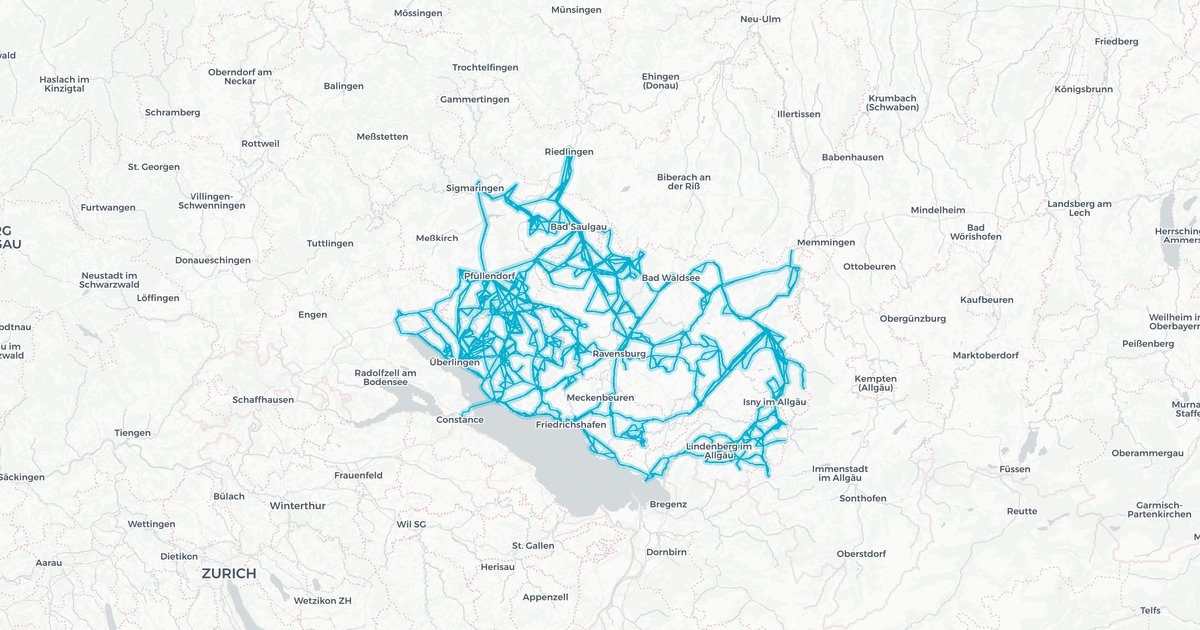 Liniennetz von Regionalbus Alb-Bodensee