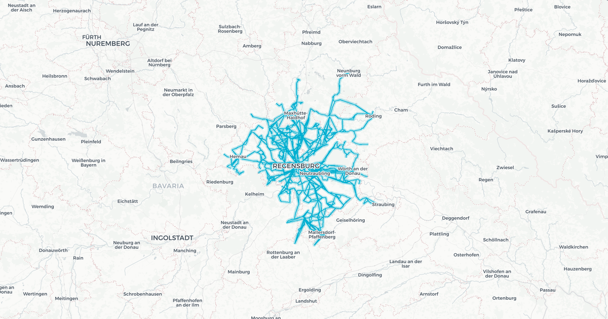 Liniennetz von Regionalbuslinien