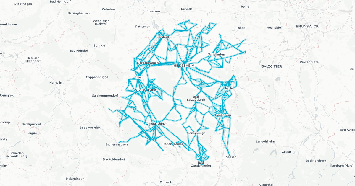 Liniennetz von Regionalverkehr Hildesheim