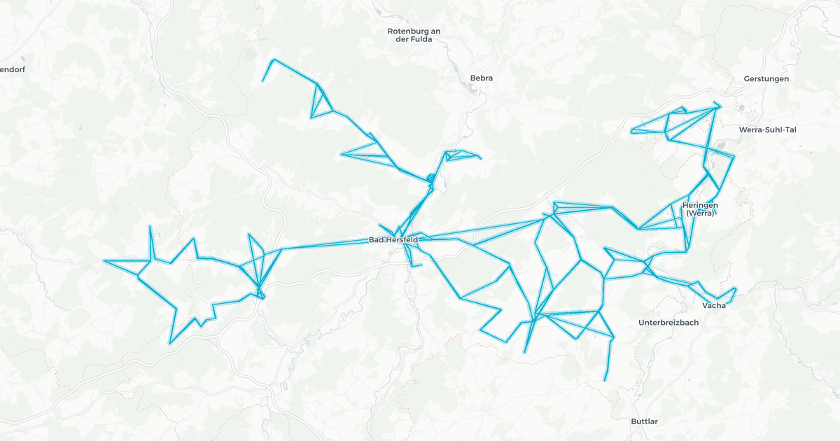Liniennetz von Rhön Energie Bus GmbH