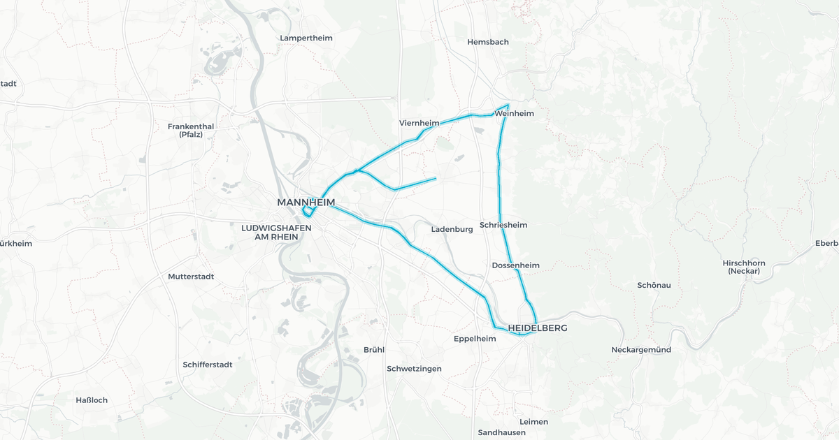 Liniennetz von RNV HD-MA-Weinheim (Strab)
