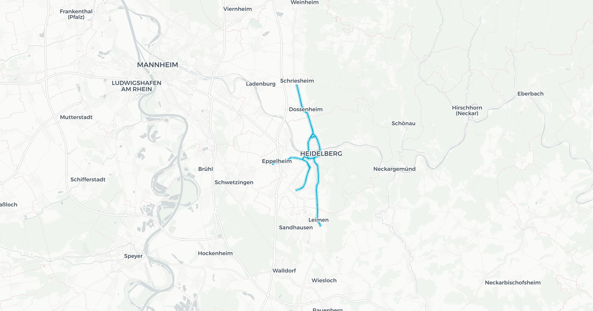 Liniennetz von RNV Heidelberg (Strab)
