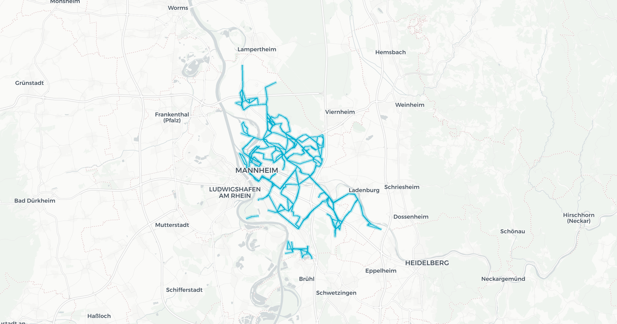 Liniennetz von RNV Mannheim (Bus)